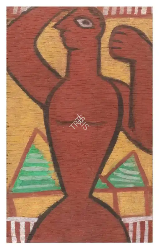 Jamini Roy (Artist), Worker, 1940, Painting