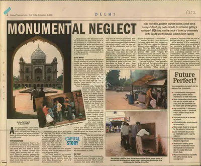 Amrita Singh (Reporter), Monumental Neglect, 2005, Newspaper Clipping