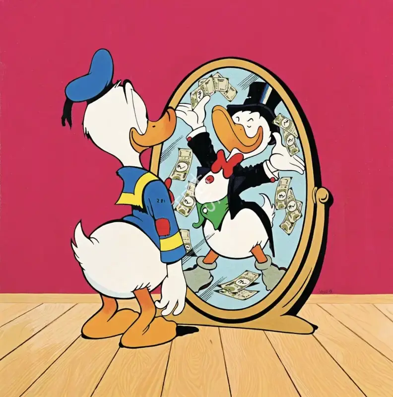 Suryakant Lokhande (Artist), Donalds Reflection: Wealthy Dreams, Painting