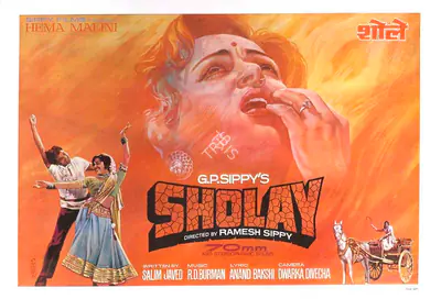 Dwarka Divecha (Cinematographer), Sholay, 1975, Lobby Card