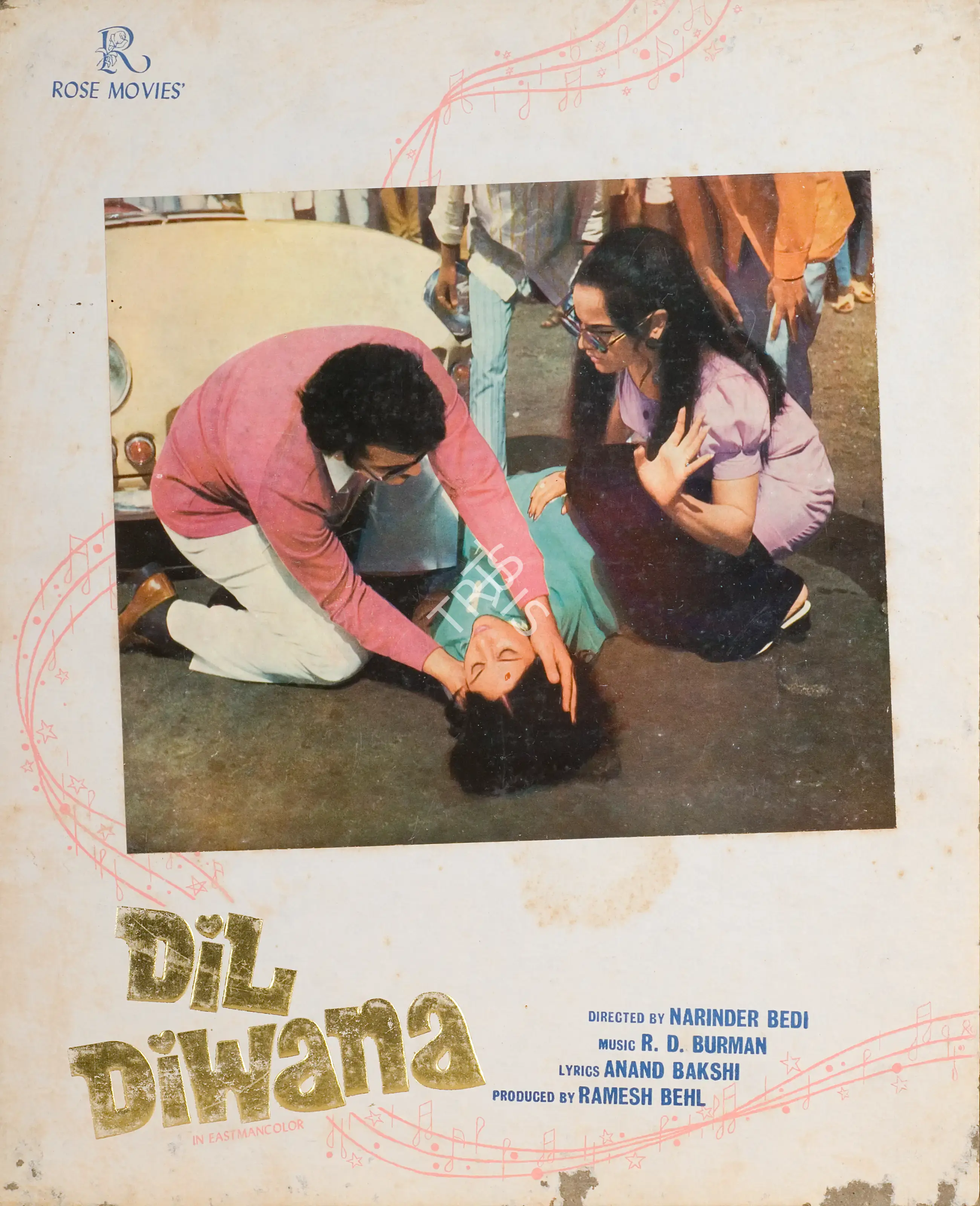 Peter Pereira (Cinematographer), Dil Diwana, 1974, Photographic Still Mounted on Lobby Card