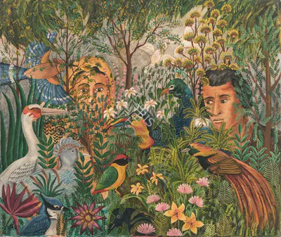 Nayanaa Kanodia (Artist), Birds, 1990, Painting