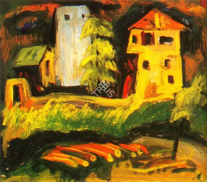 H.A. Gade (Artist), Kashmir, 1950, Painting