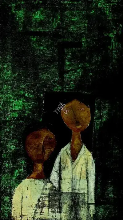 Ramkumar (Artist), Untitled (Street Urchins), 1955, Painting