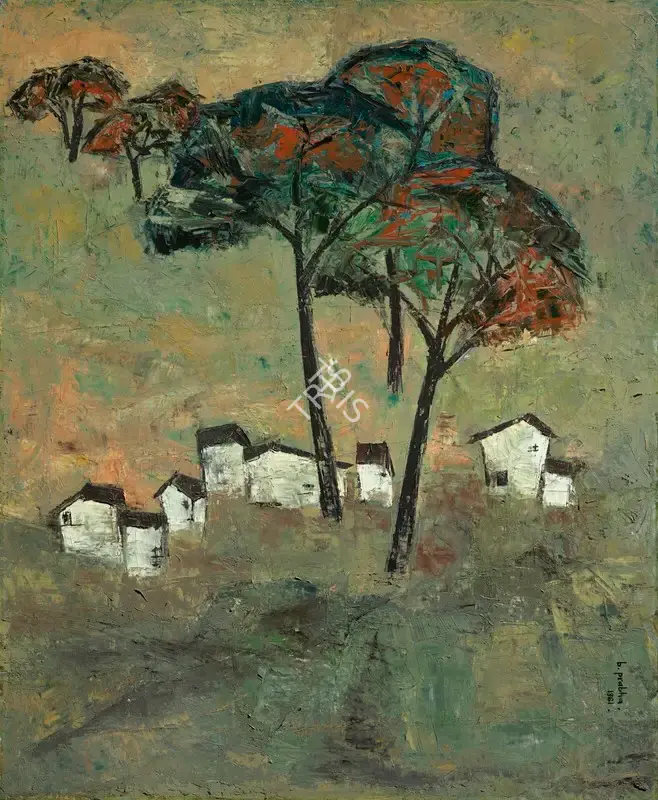 B.&nbsp;Prabha (Artist), Untitled (Landscape), 1961, Painting