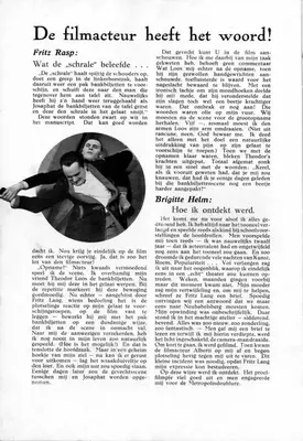 Erich Pommer (Producer), Metropolis, 1927, Film Programme