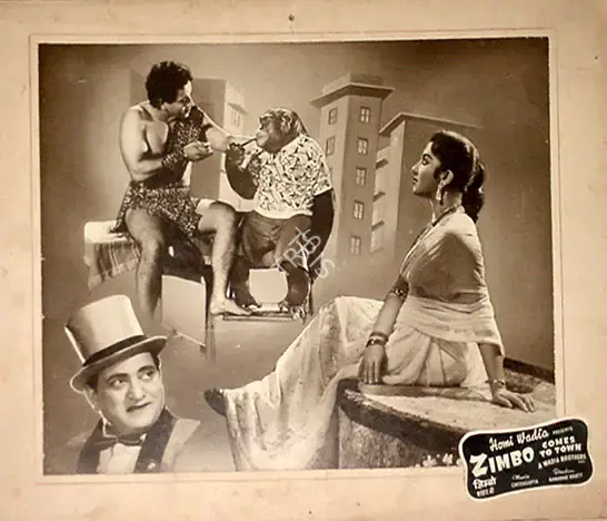 Homi Wadia (Producer), Zimbo Shaher Me, 1960, Photographic Still Mounted on Lobby Card