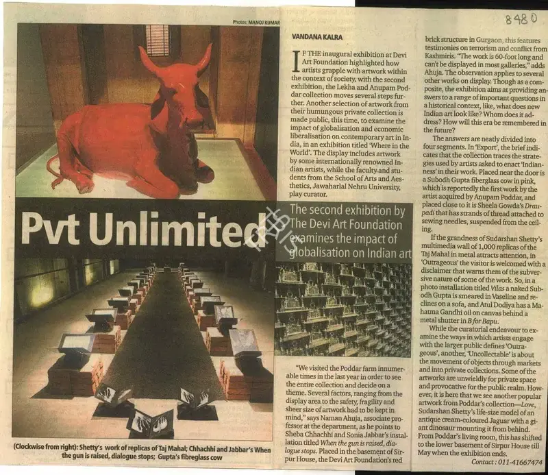 Vandana Kalra (Reporter), Pvt Unlimited, 2008, Newspaper Clipping