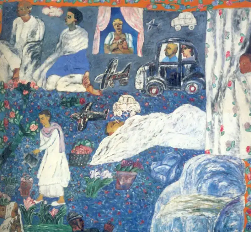 Arpita Singh (Artist), Apa's Garden, 1989, Painting