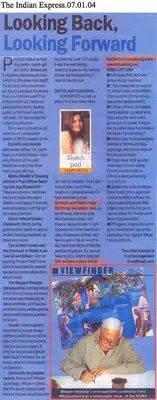 Anupa Mehta (Reporter), Looking Back, Loking Forward, 2004, Newspaper Clipping