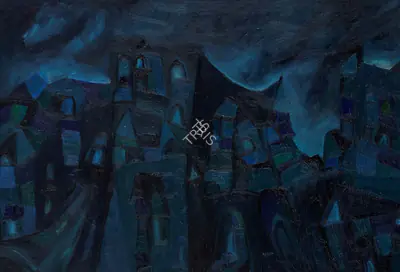 Vivan Sundaram (Artist), Untitled (A Winter Night), 1963, Painting