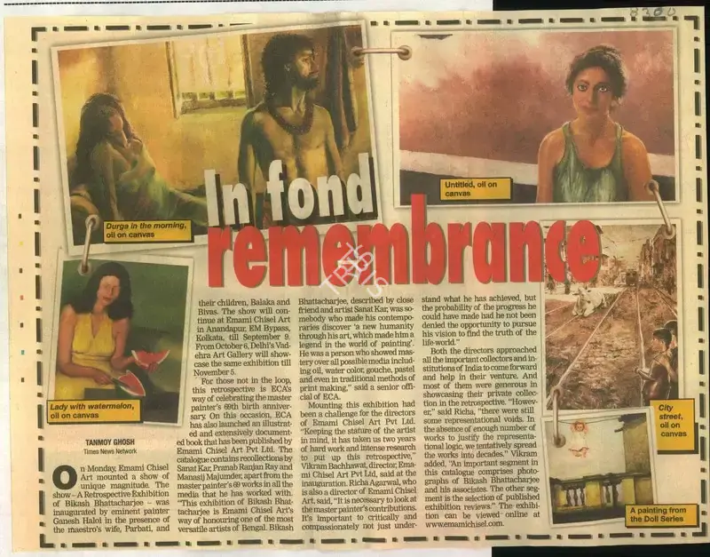 Tanmoy Ghosh (Reporter), In Fond Remembrance, 2009, Newspaper Clipping