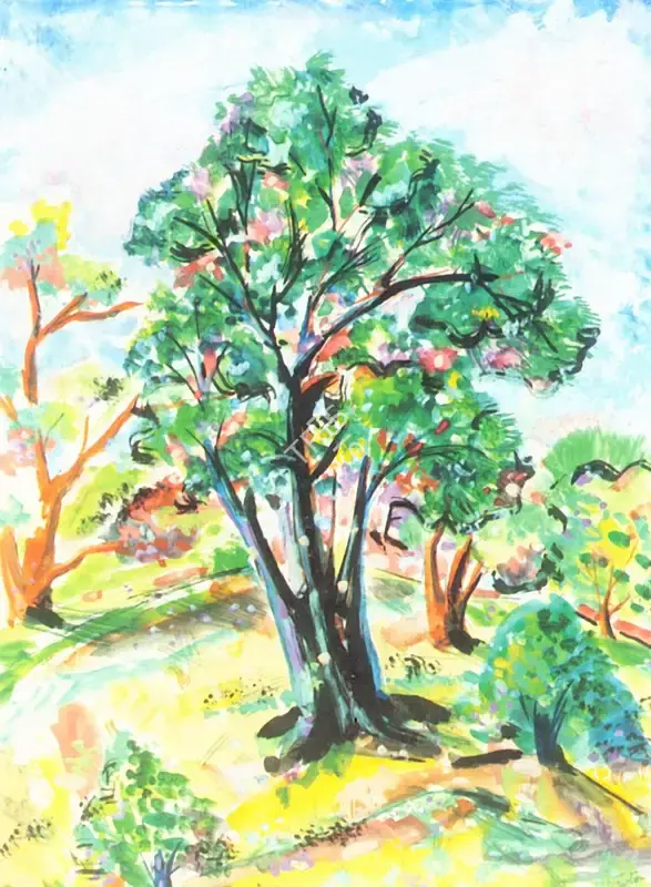 F.N. Souza (Artist), Trees, 1948, Painting