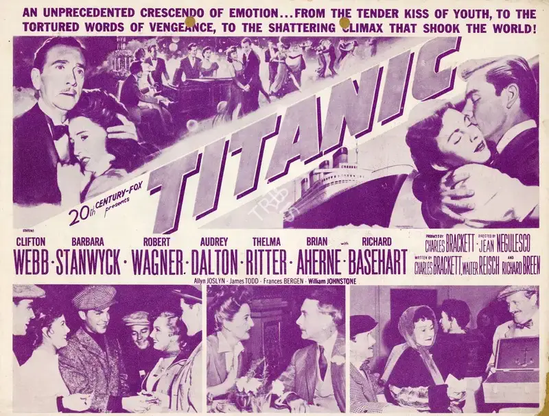 Jean Negulesco (Director), Titanic, 1953, Handbill
