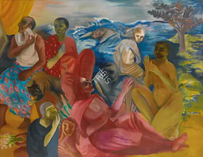 Nalini Malani (Artist), Love, Deception and Intrigue, 1986, Painting