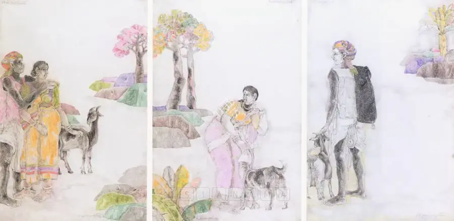 K. Laxma Goud (Artist), Untitled, 1983, Drawing