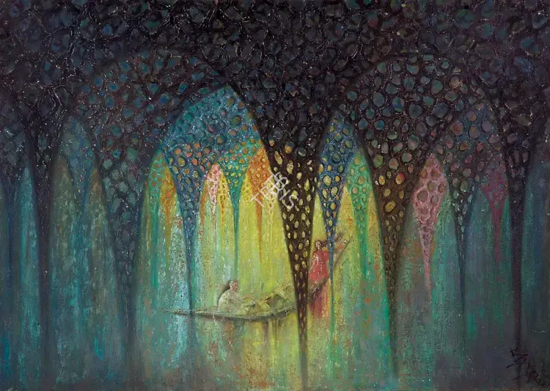 Badri Nath Arya (Artist), Swapan Lok, 1969, Painting