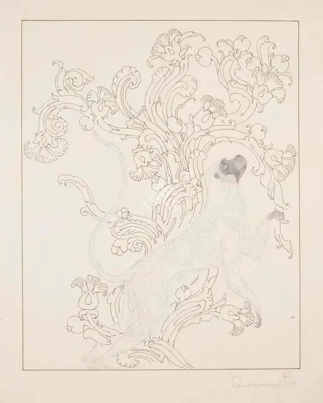 A. Ramachandran (Artist), Untitled (Monkey), 1989, Drawing