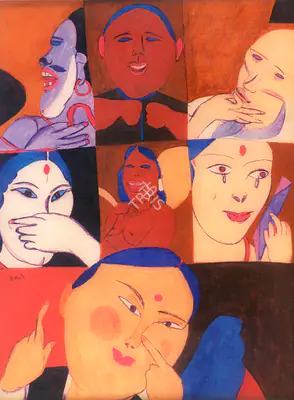 Subramanyan, K.G. (Artist). Portrait Gallery, 1981 | Painting, He.Mum/15.11.97, 1981