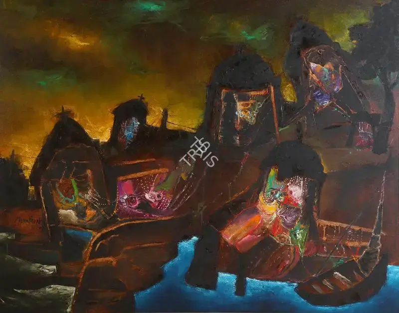 Manu Parekh (Artist), Banaras, 2002, Painting