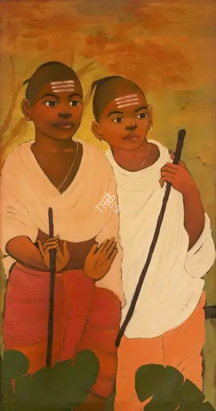 Ramesh Aundhkar (Artist), Untitled (Two Boys), 2008, Painting