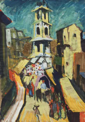 Gade, H.A. (Artist). Tower Udaipur, c.1940s | Painting, Sa.Del/16.09.23, 2023 · Saffronart