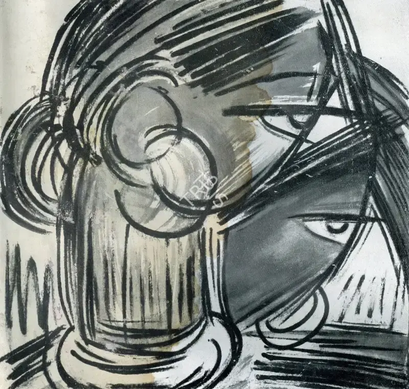 Sunil Madhav Sen (Artist), Two Profiles, Painting