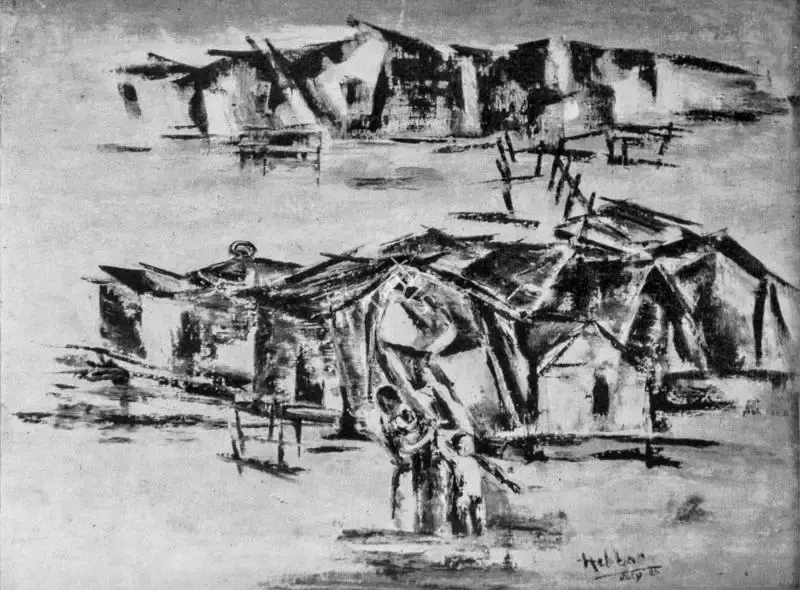 K.K. Hebbar (Artist), Deluge, 1965, Painting
