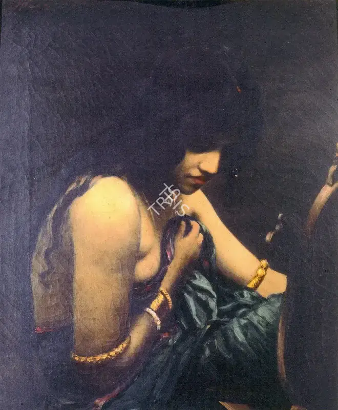 Hemendranath Mazumdar (Artist), Portrait Of A Lady, Painting