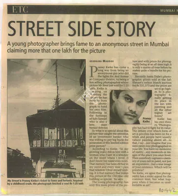 Georgina L. Maddox (Reporter), Street side Story, 2006, Newspaper Clipping