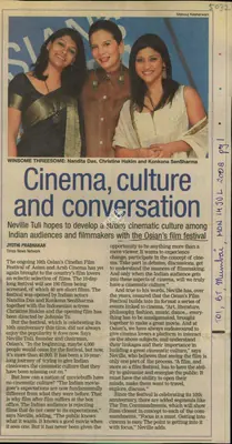 Jyothi Prabhakar (Reporter), Cinema, Culture and Conversation, 2008, Newspaper Clipping