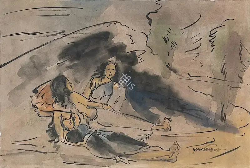 Ramkinkar Baij (Artist), Rest Series, 1950, Painting