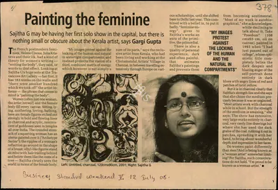 Gargi Gupta (Reporter), Painting the Feminine, 2008, Newspaper Clipping
