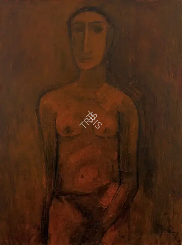 Tyeb Mehta (Artist), Red Figure, 1955, Painting