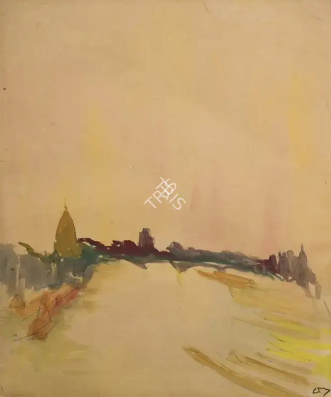 H.A. Gade (Artist), Evening at Jhelum, 1950, Painting