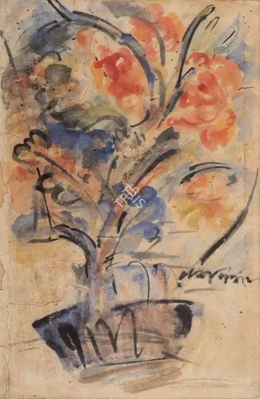 Ramkinkar Baij (Artist), Untitled (Still Life), 1949, Painting