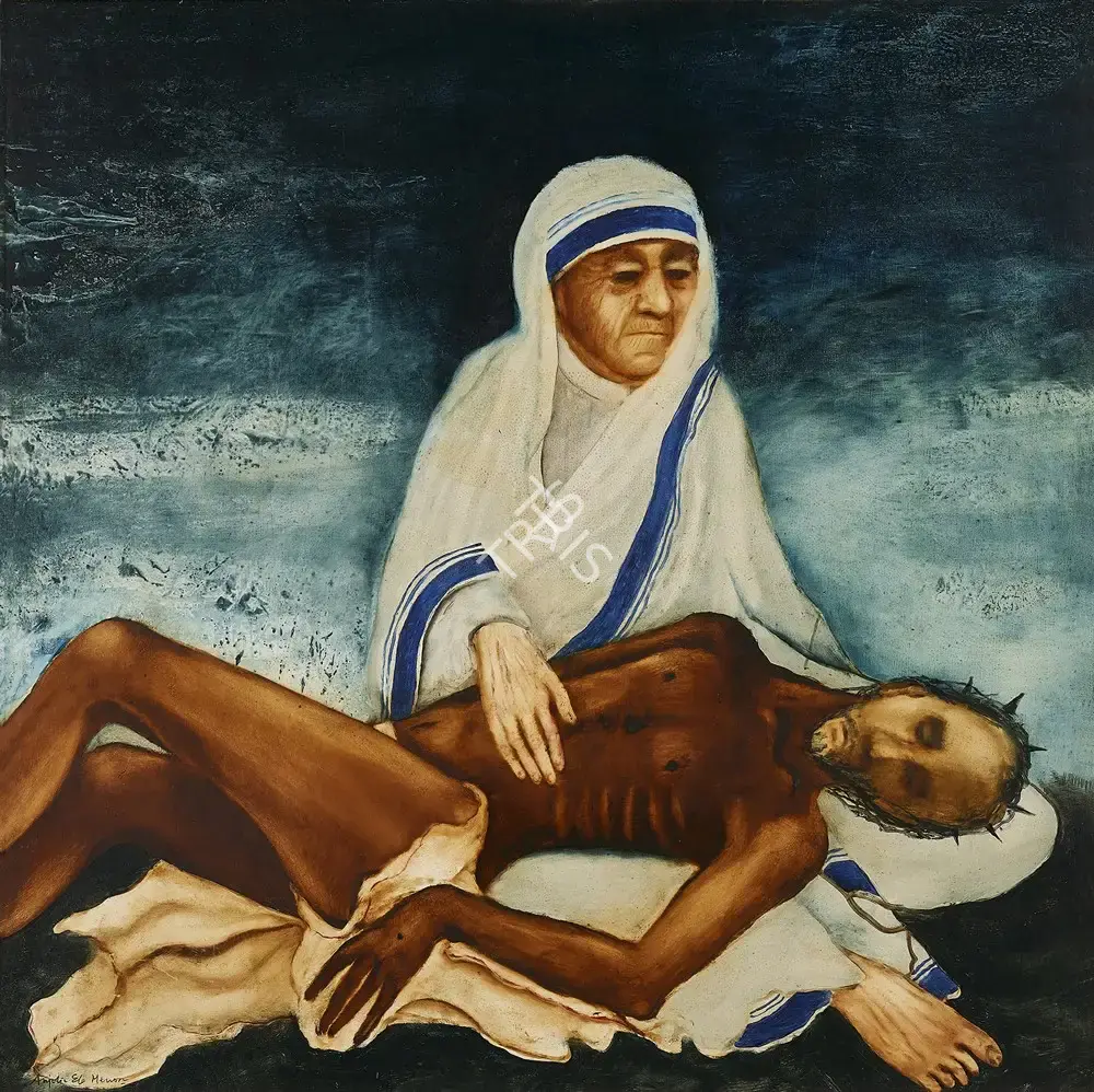 Anjolie Ela Menon (Artist), Pieta, 1996, Painting