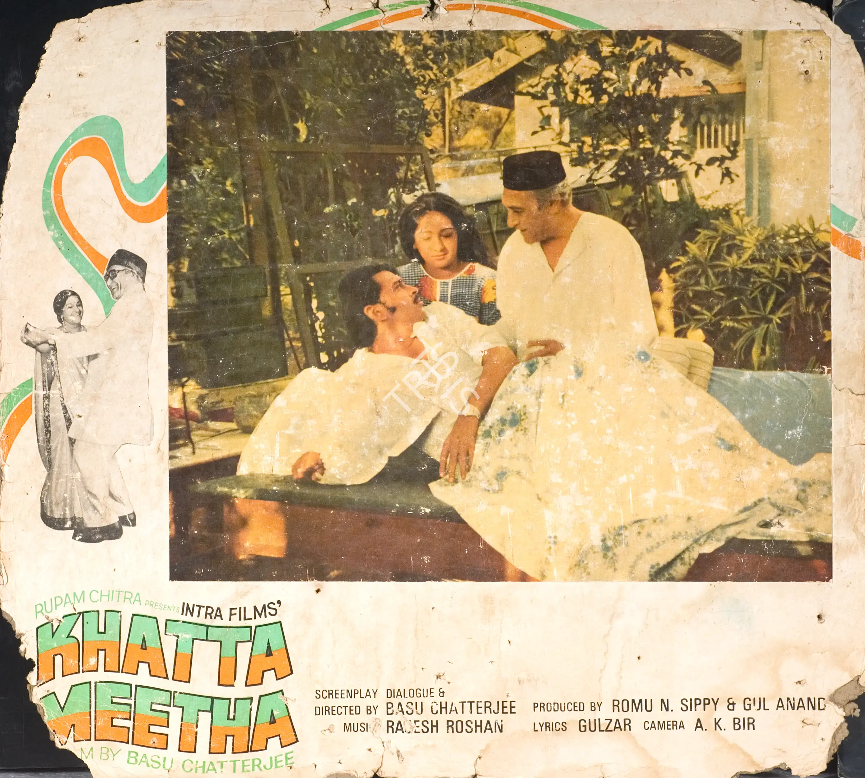 Apurba Kishore Bir (Cinematographer), Khatta Meetha, 1977, Photographic Still Mounted on Lobby Card