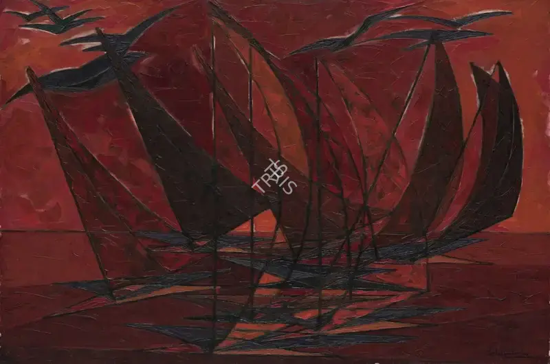 Jehangir Sabavala (Artist), Incarnadine, 1960, Painting