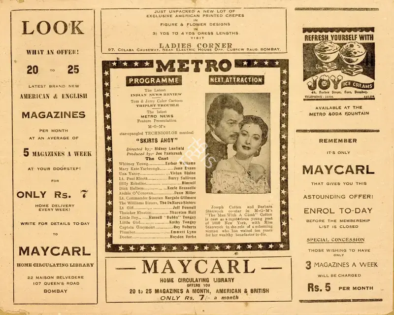 Fletcher Markle (Director), The Man with a Cloak, 1951, Handbill