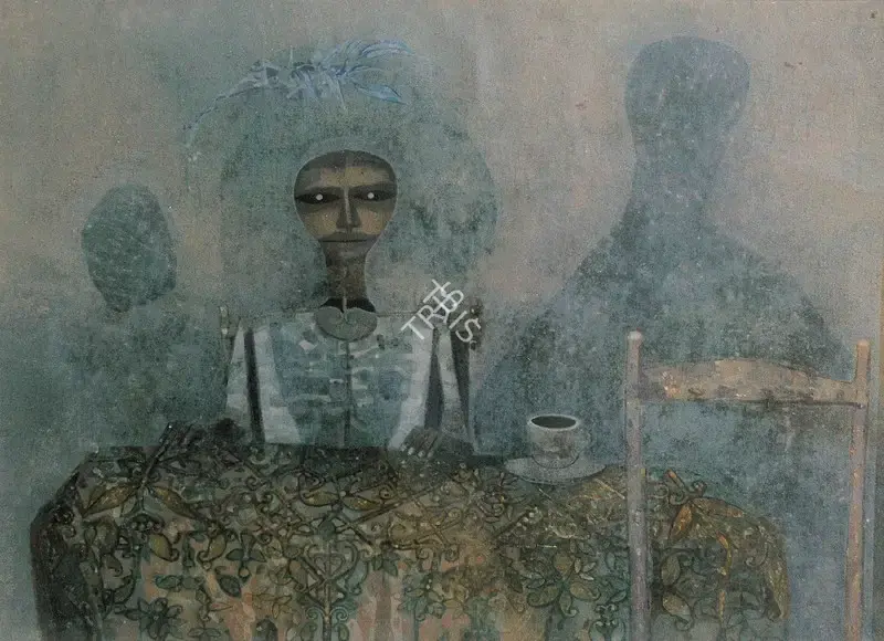 Ganesh Pyne (Artist), The Blue Herb, 1974, Painting