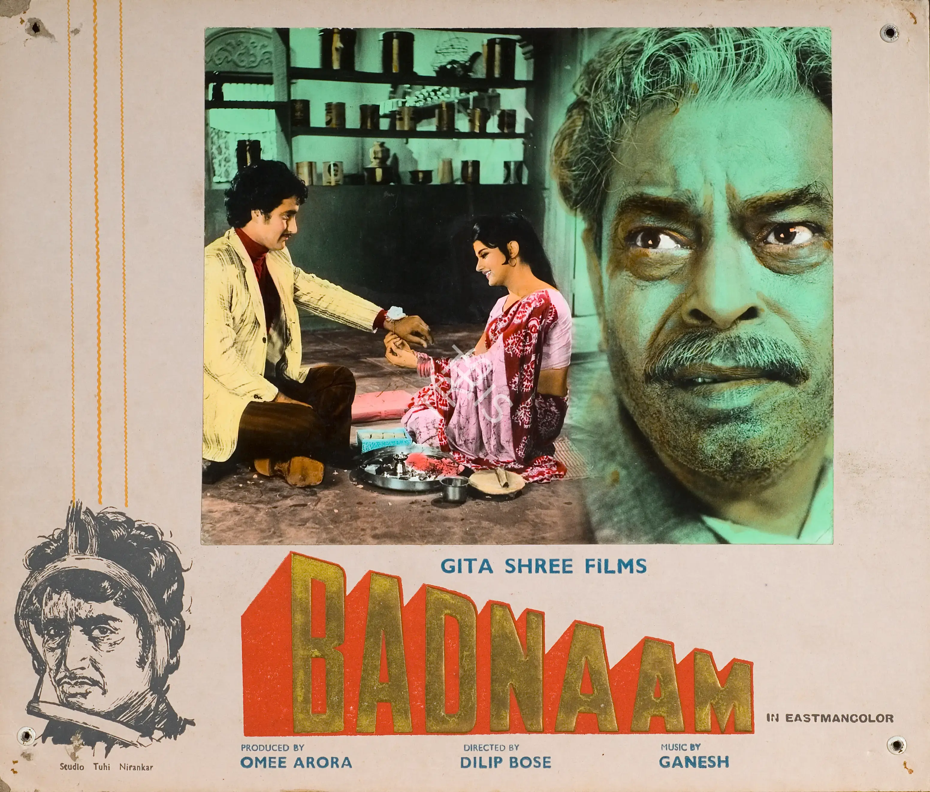 Omee Arora (Producer), Badnaam, 1976, Photographic Still Mounted on Lobby Card