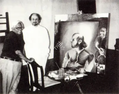 Unknown (Photographer). Khakhar and Rushdie. Photographic Still, 1995 | Contemporary Photograph, Bhupen Khakhar, 1998 | Photography | 00149867