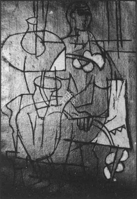K.G. Subramanyan (Artist), Sitting Woman, 1951, Painting