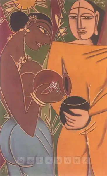 George Keyt (Artist), Pindapatha, 1951, Painting