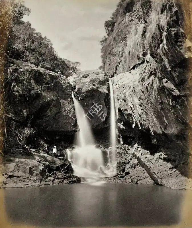 Edmund David Lyon (Photographer), Law's Waterfall (near Coonoor), Neilgherry Hills, Antiquarian Photograph