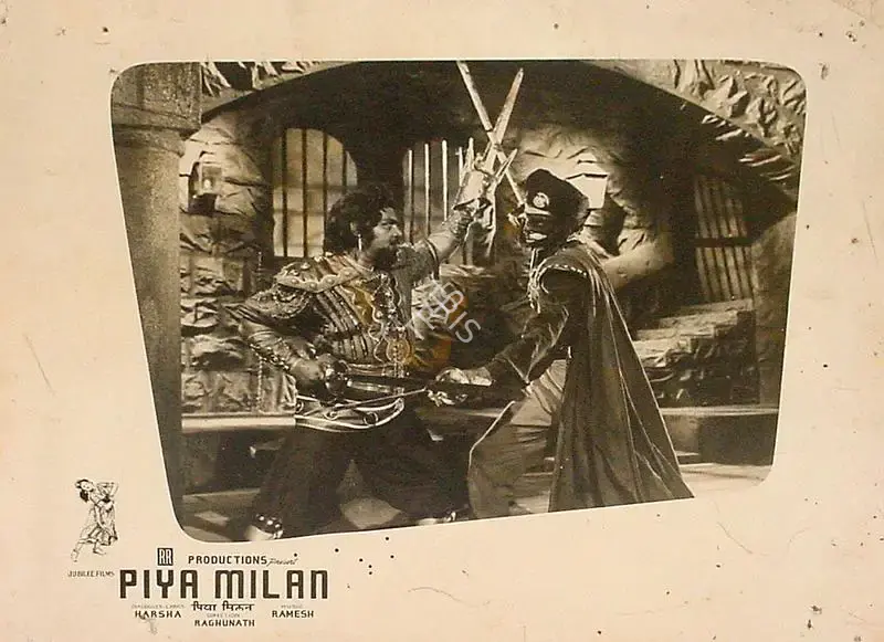 Raghunath (Director), Piya Milan, 1958, Lobby Card