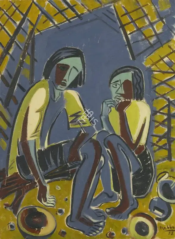K.K. Hebbar (Artist), Untitled (Hungry Soul), 1952, Painting
