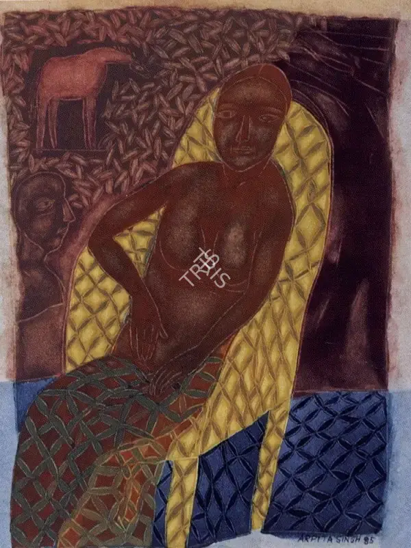 Arpita Singh (Artist), Seated Woman, 1985, Painting