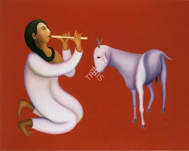 Bawa, Manjit (Artist). Heer & The Goat, 1995 | Painting, 1995